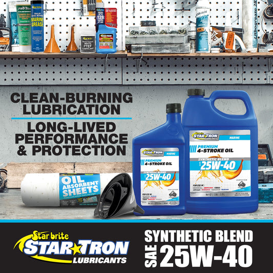 STAR BRITE 028332 STAR TRON Pro Star Synthetic Blend 4-Stroke Outboard Oil 25W-40