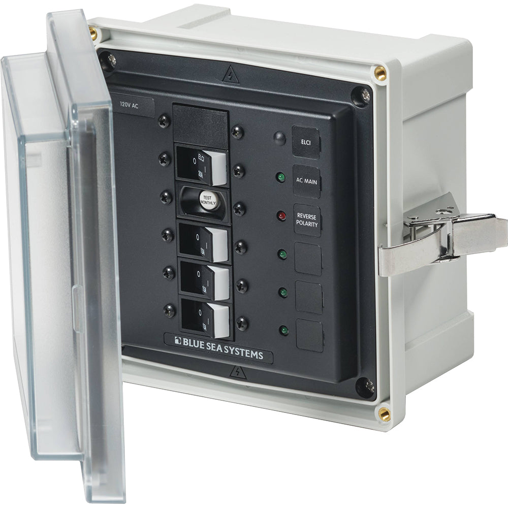 Blue Sea Systems 3128 Blue Sea 3128 - SMS Panel Enclosure w/ELCI (30A) & 3 Branch (15A) - 120V AC