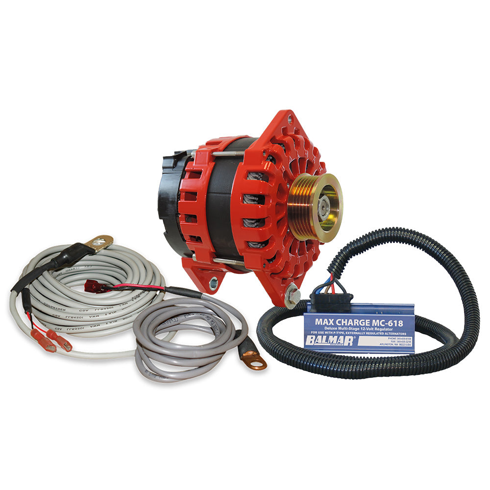 Balmar XT-CR-250-K6-KIT Balmar Alternator 250 AMP Kit 12V 3.15" Dual Foot Saddle K6 Pulley Regulator & Temp Sensor