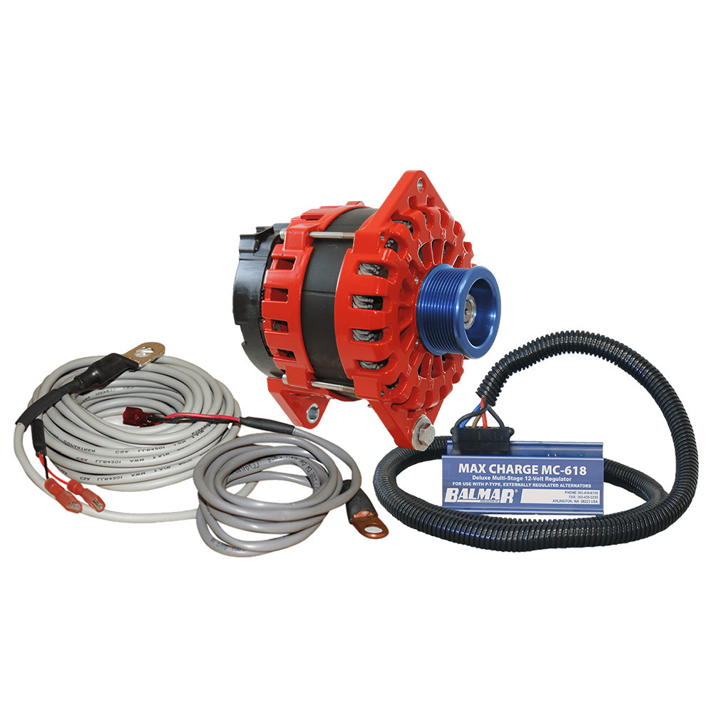 Balmar XT-DF-250-J10-KIT Balmar Alternator 250 AMP Kit 12V 3.15" Dual Foot Saddle J10 Pulley Regulator & Temp Sensor