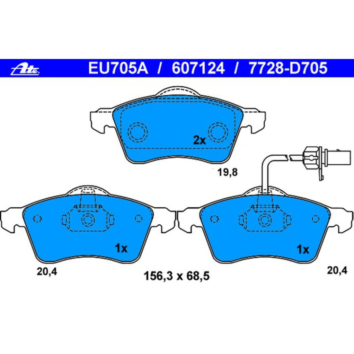 ATE ATE Coated 607124 Disc Brake Pad