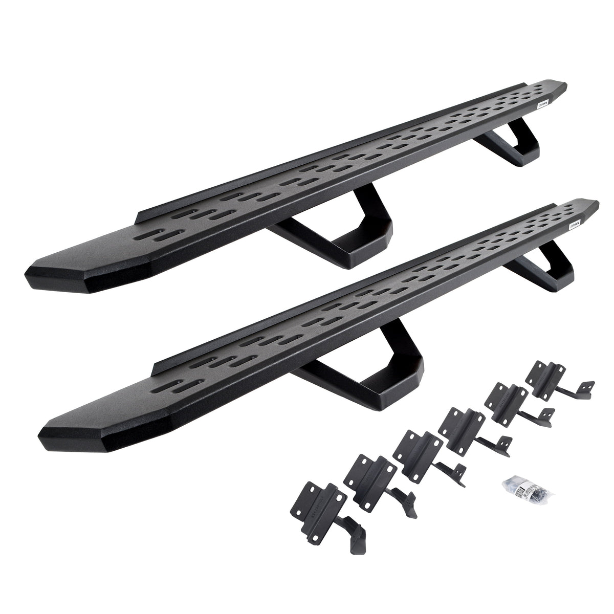 Go Rhino! 6961558720PC Go Rhino 6961558720PC RB30 Running Boards with Mounting Brackets, 2 Pairs Drop Steps Kit For 15-24 F-150, F-250 Super Duty, F-350 Super Duty (Crew Cab Pickup - Leaf)