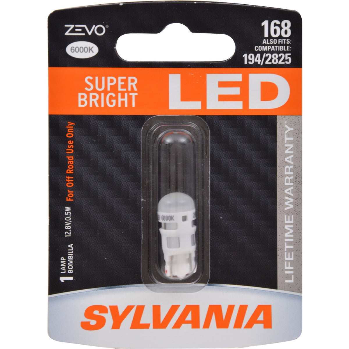 Sylvania 168LED.BP SYLVANIA 168 WHITE ZEVO LED Mini, Pack of 1