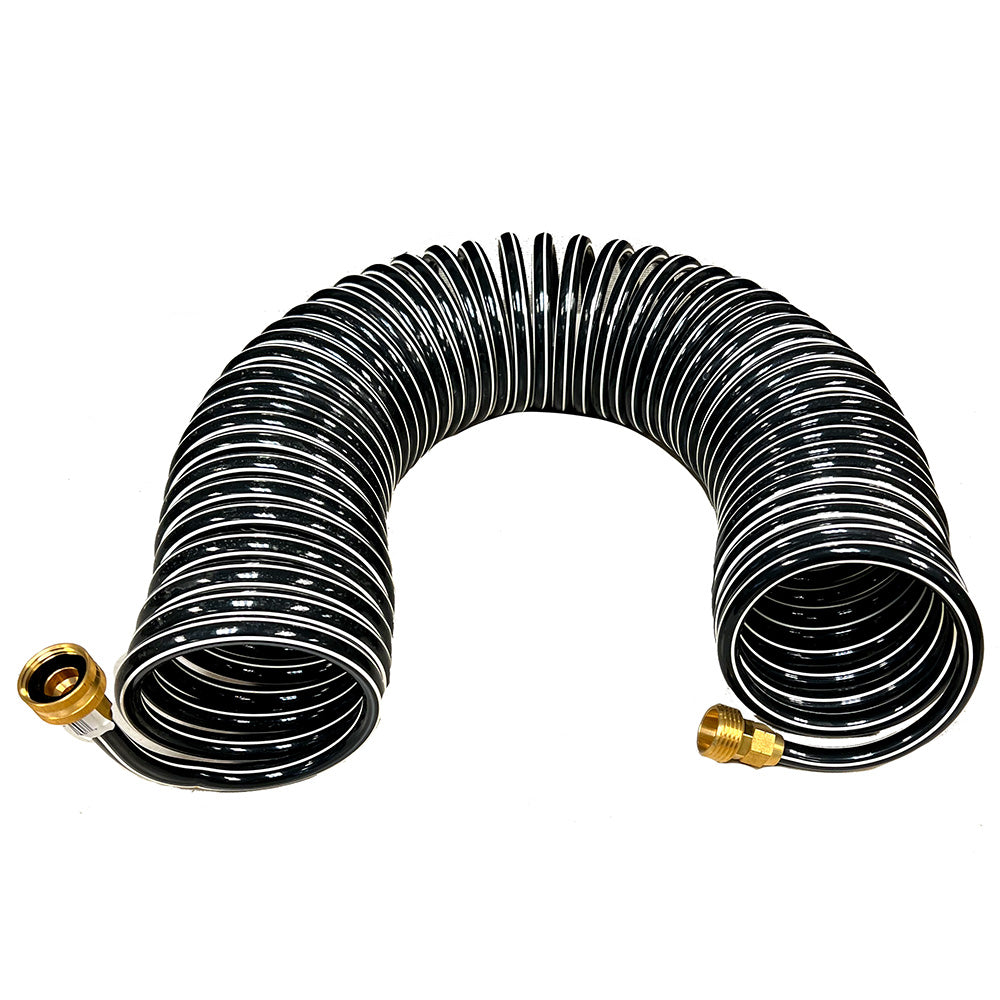 Trident Marine 167-25 Trident Marine Coiled Wash Down Hose w/Brass Fittings - 25'