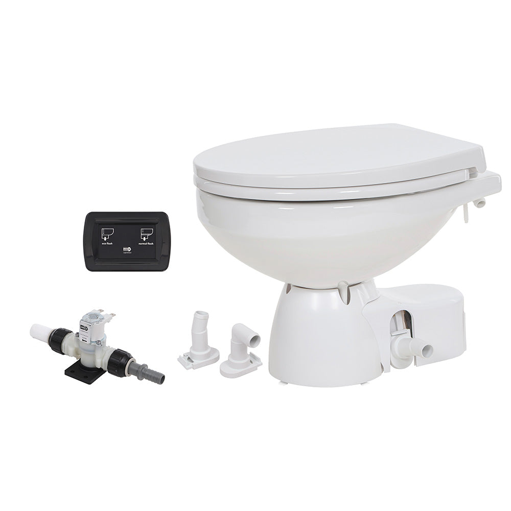 Jabsco 38045-4192RSP Jabsco Quiet Flush E2 Fresh Water Toilet Regular Bowl - 12V &ndash; Soft Close Lid