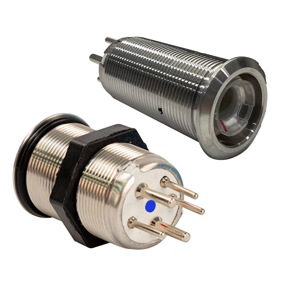 Bluewater 9059-3113 Bluewater 22mm Inrush Push Button Switch Off/On/On - Blue/Green/Red LED - Switch Body Only