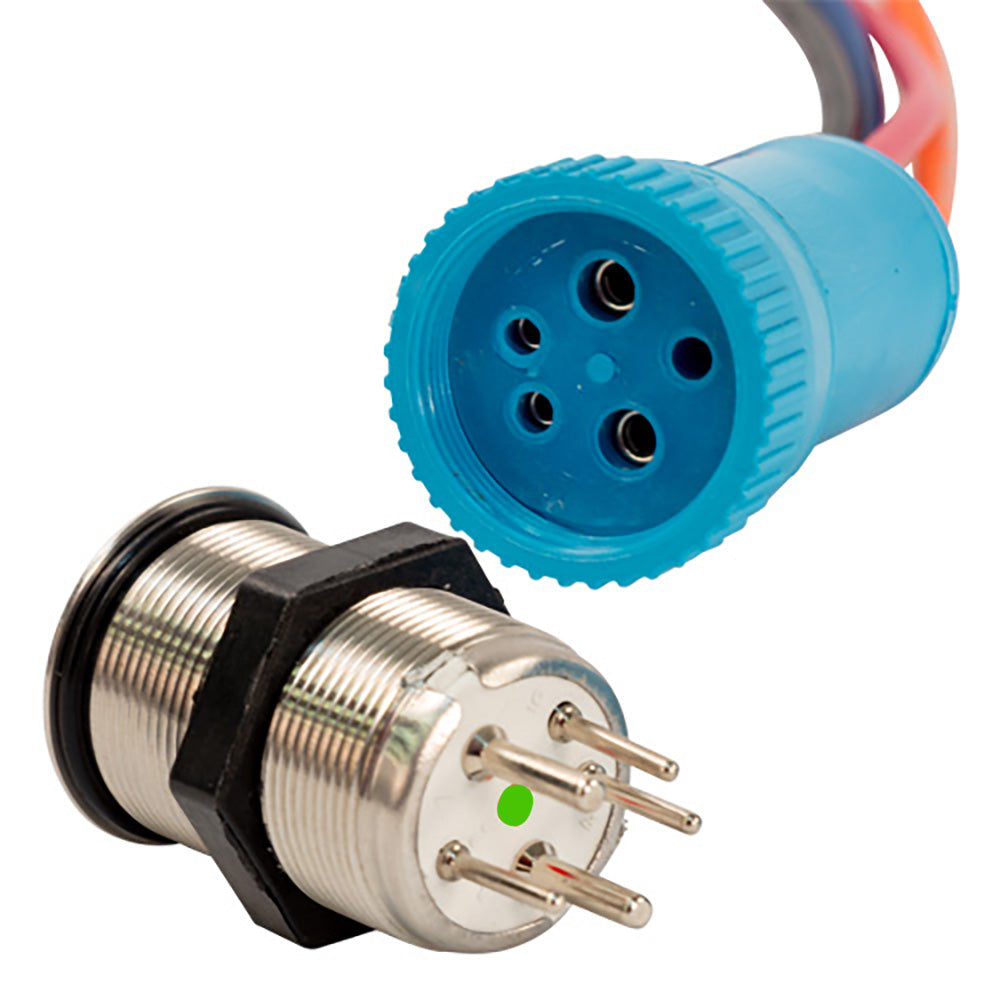 Bluewater 9059-2113-1 Bluewater 22mm Push Button Switch - Off/(On) Momentary Contact - Blue/Red LED - 1' Lead