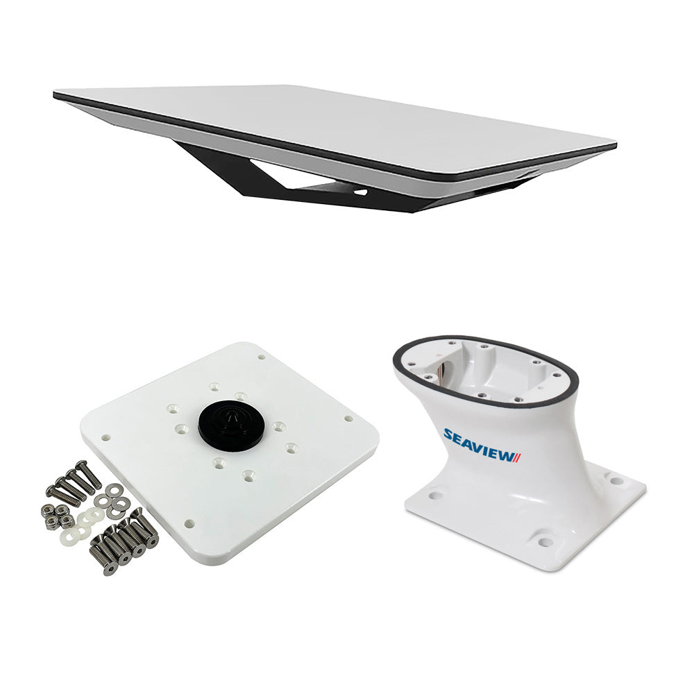 KVH 72-1048-SV5 KVH Starlink Flat Panel Kit w/5" Seaview Pedestal Mount &amp; ADASTLKA Starlink Top Plate