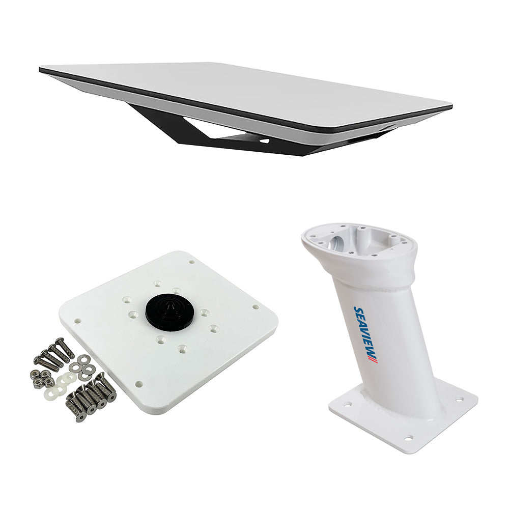 KVH 72-1048-SV10 KVH Starlink Flat Panel Kit w/10" Seaview Pedestal Mount &amp; ADASTLKA Starlink Top Plate
