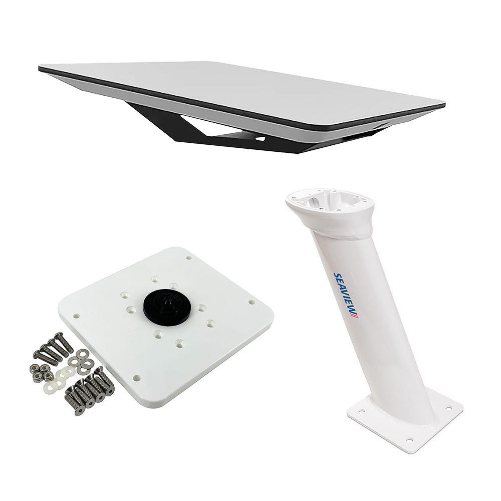 KVH 72-1048-SV16 KVH Starlink Flat Panel Kit w/16" Seaview Pedestal Mount &amp; ADASTLKA Starlink Top Plate