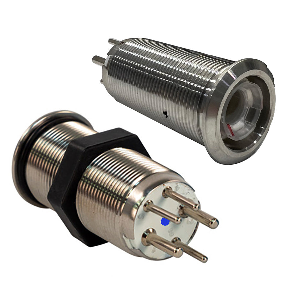 Bluewater 9057-3113 Bluewater 19mm Inrush Push Button Switch Off/On/On - Blue/Green/Red LED - Switch Body Only