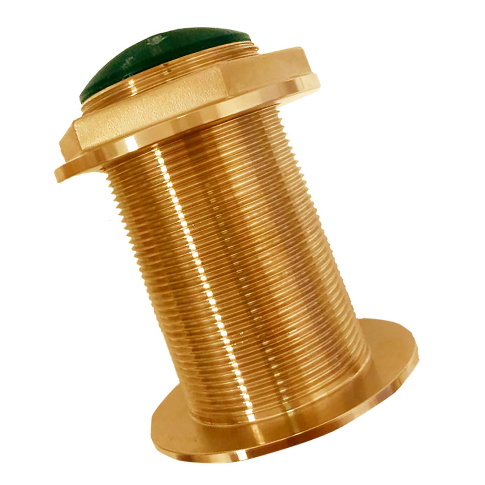 Echonautics Bronze Low-Profile Thru-Hull Low-Frequency CHIRP Transducer - 300W, 12° Tilt, 40-75kHz