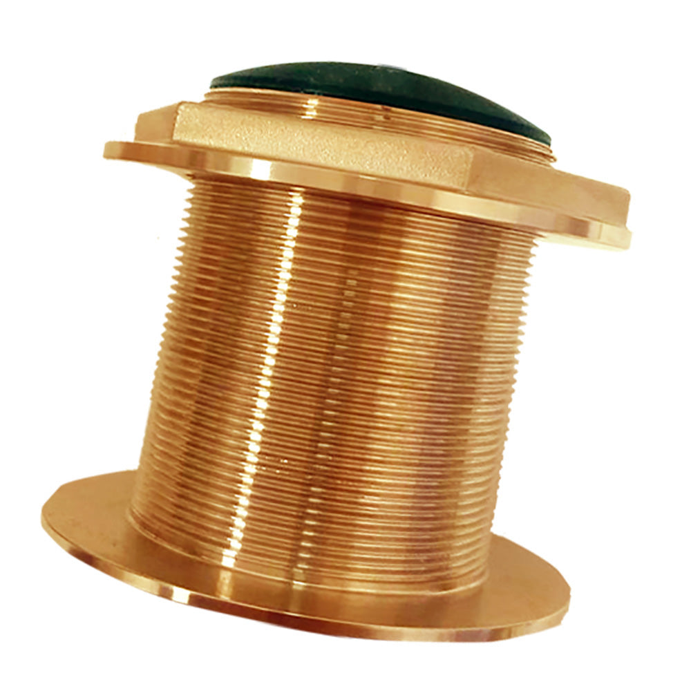Echonautics Bronze Low-Profile Thru-Hull Medium-Frequency CHIRP Transducer - 1kW, 12° Tilt, 85-135kHz