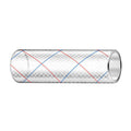 Trident Marine 1/2" x 50' Clear Reinforced PVC Hose Tubing Red &amp; Blue Tracer