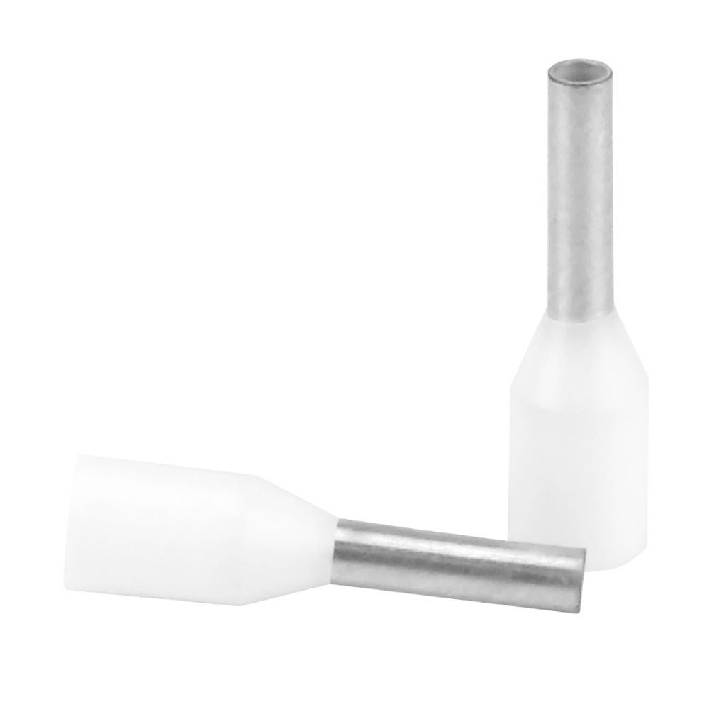Pacer TFRL20-6MM-25 Pacer White 18-20 AWG Wire Ferrule - 6mm Length - 25 Pack