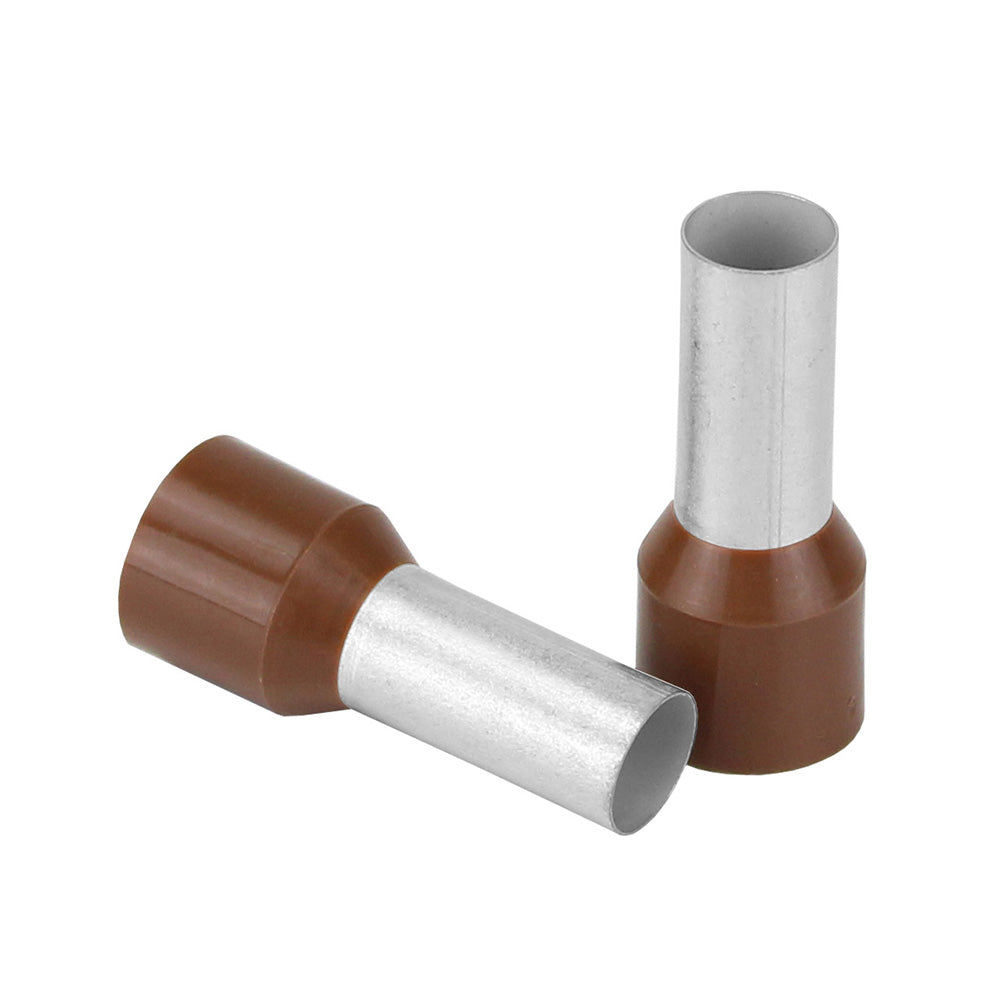 Pacer TFRL4-16MM-10 Pacer Brown 4 AWG Wire Ferrule - 16mm Length - 10 Pack