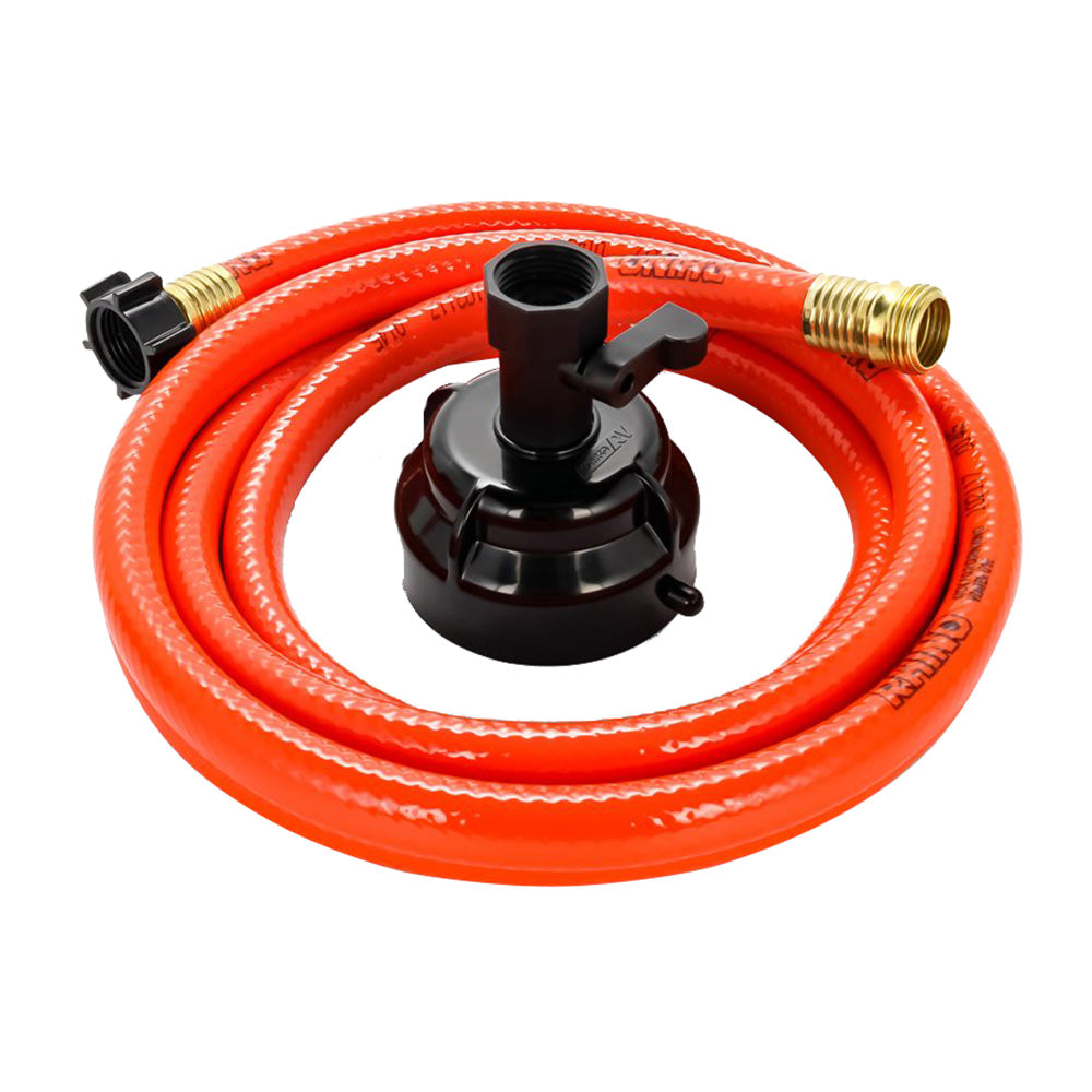 Camco 22999 Camco RhinoFlex 10&rsquo; Clean Out Hose w/Rinser Cap - 5/8" Internal Diameter