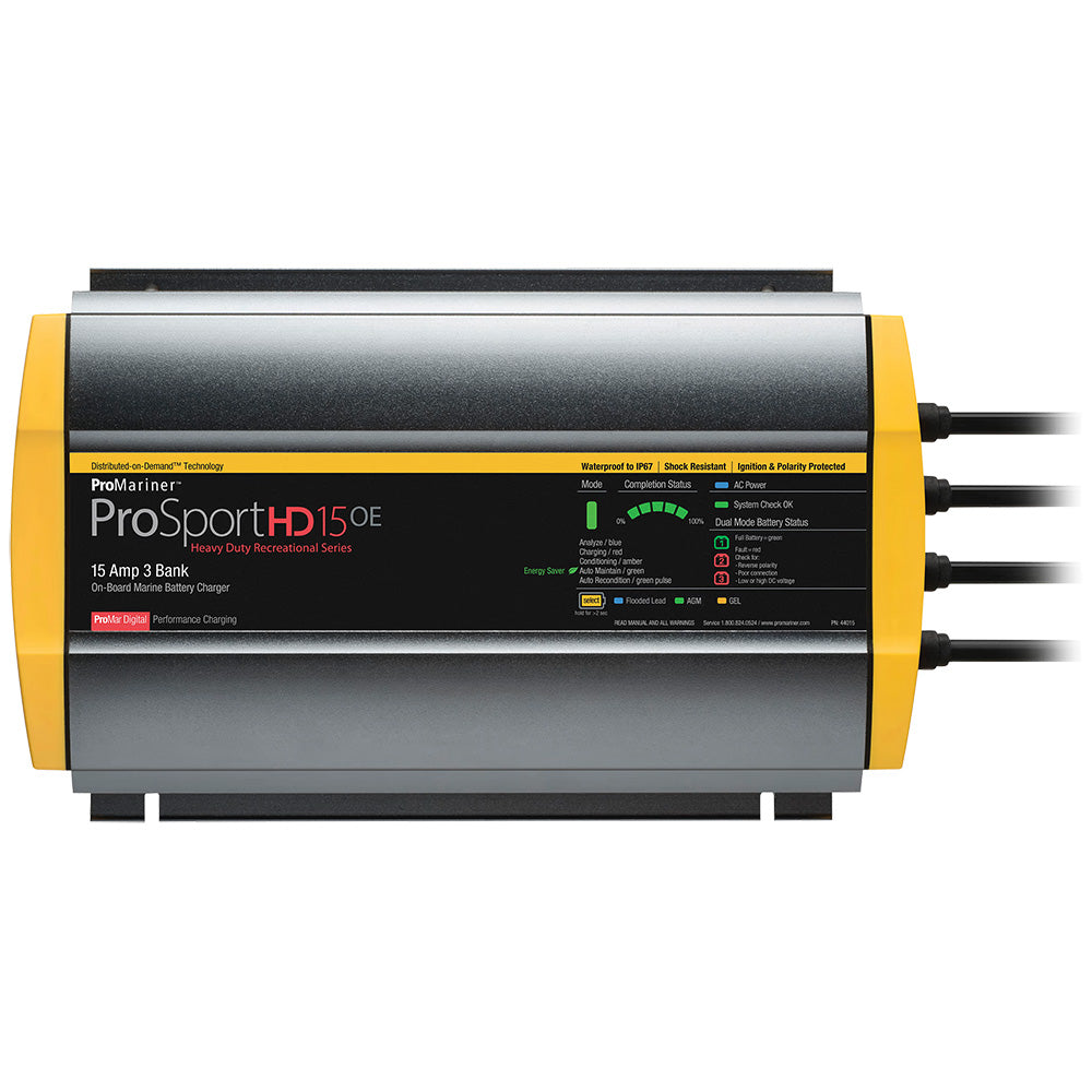 ProMariner 44015 ProMariner ProSportHD 15 Gen 4 - 15 Amp - 3-Bank Battery Charger