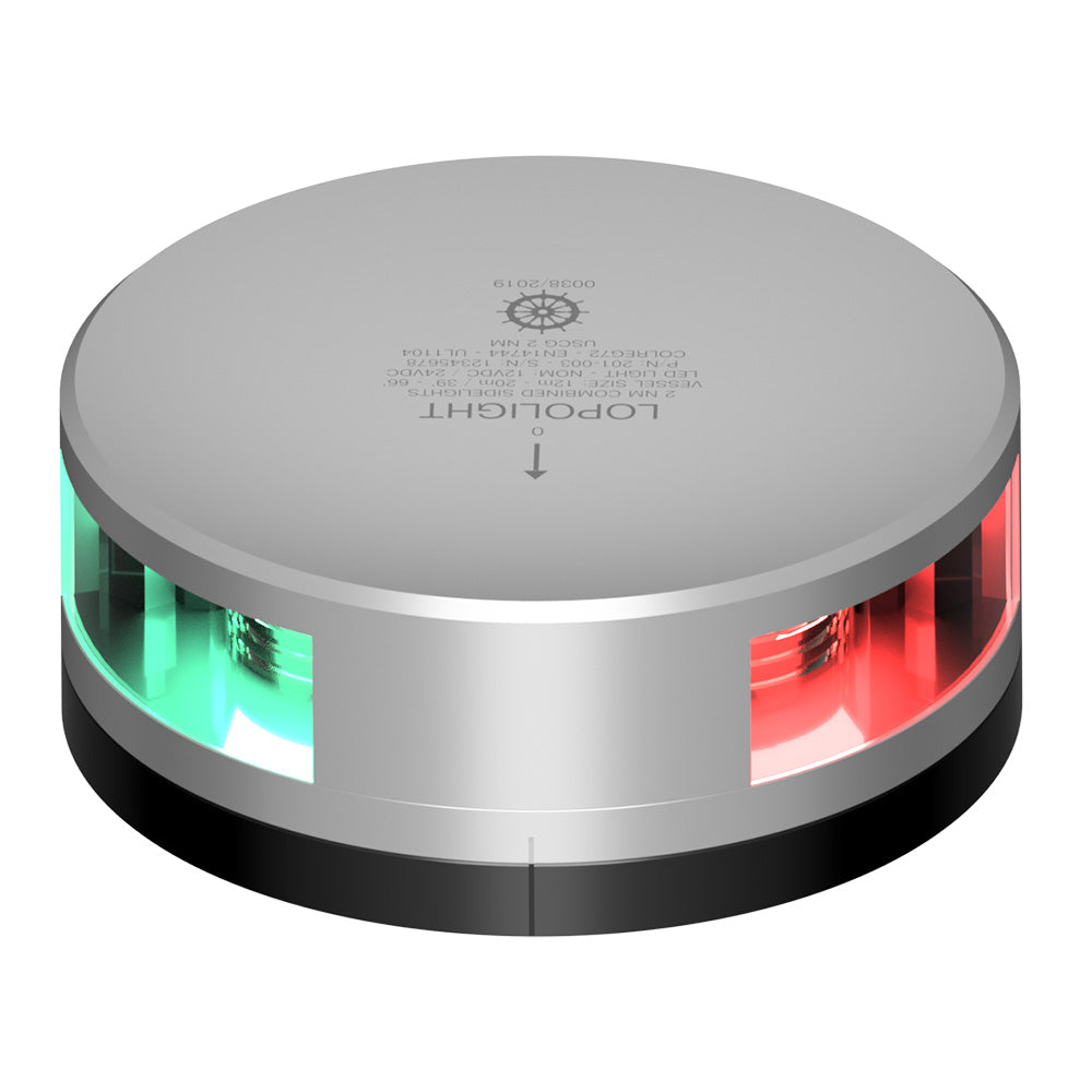 Lopolight 201-003-FB Lopolight Combined Sidelight - 2NM - Silver Housing w/FB Base