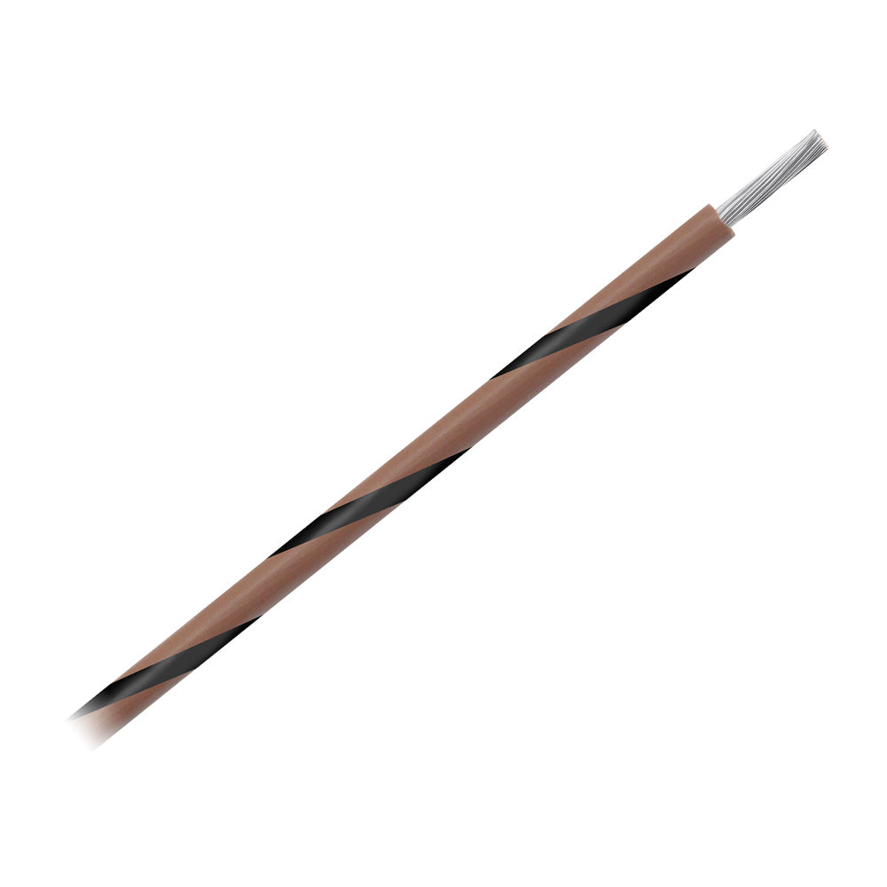 Pacer WUL14BR-0-1000 Pacer 14 AWG Gauge Striped Marine Wire 1000' Spool - Brown w/Black Stripe