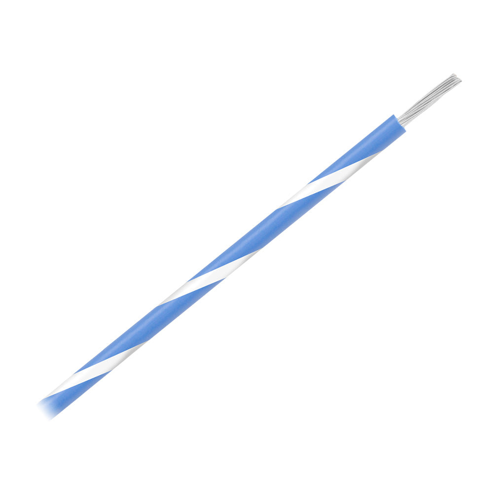 Pacer WUL16BL-9-500 Pacer 16 AWG Gauge Striped Marine Wire 500' Spool - Blue w/White Stripe