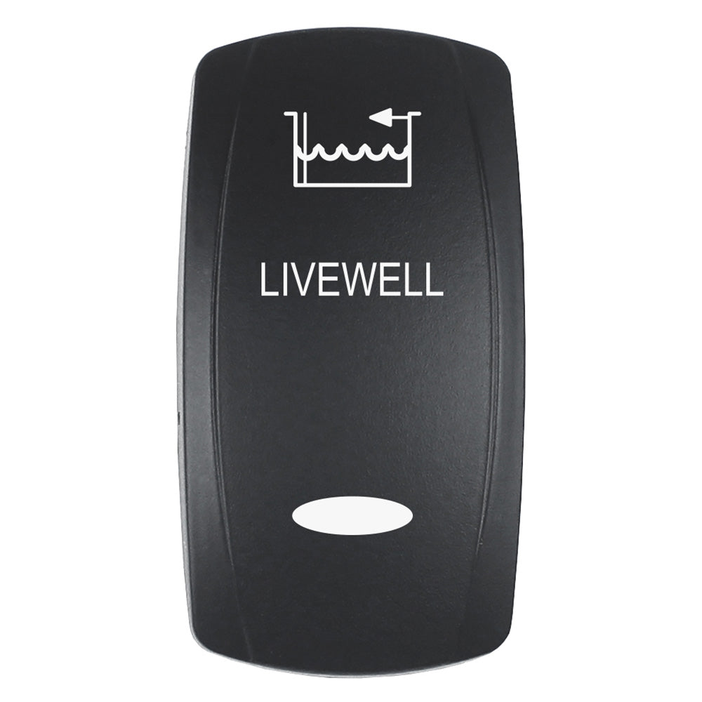 Pacer EV2LE-LVWL Pacer Actuator - 'LIVEWELL' f/V Series Contura Switches - Black - Laser Etched (Top/Bottom Light)
