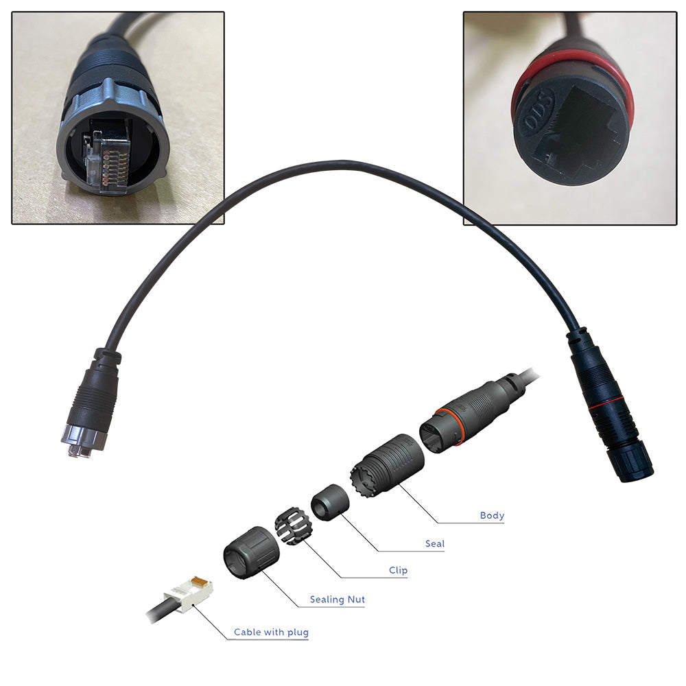 Furuno WRJ-ADP-05M Furuno RJ45 to HUB102 Cable 0.5M Waterproof RJ45 (M) to RJ45 Adapter