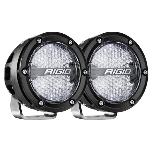 RIGID Industries 36400 RIGID Industries 360-Series RGBW 4" Offroad Lamp Diffused Beam w/RGBW Backlight Pods - Set of 2