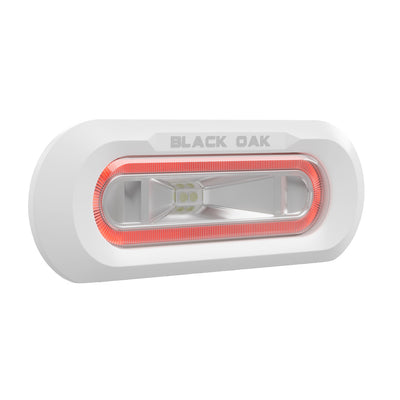 Black Oak Low Pro&trade; Marine Spreader Light - Flush Mount - White Housing - Red LED