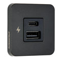 Scanstrut TILE USB-A/USB-C Interior Charging Socket - 12/24V - Black Bezel
