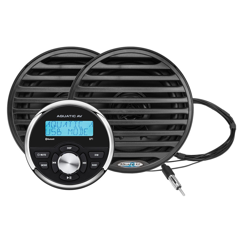 Aquatic AV GP100B Aquatic AV GP1 Gauge Stereo &amp; Economy 6.5" Speakers - Black (Pair)