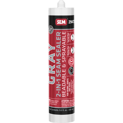 SEM 2-IN-1 Seam Sealer - 9.5oz Tube - Grey