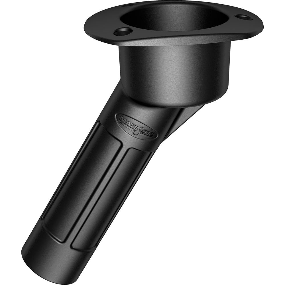 Mate Series Plastic Rod &amp; Cup Holder 30 Degree Open w/Oval Top - Black