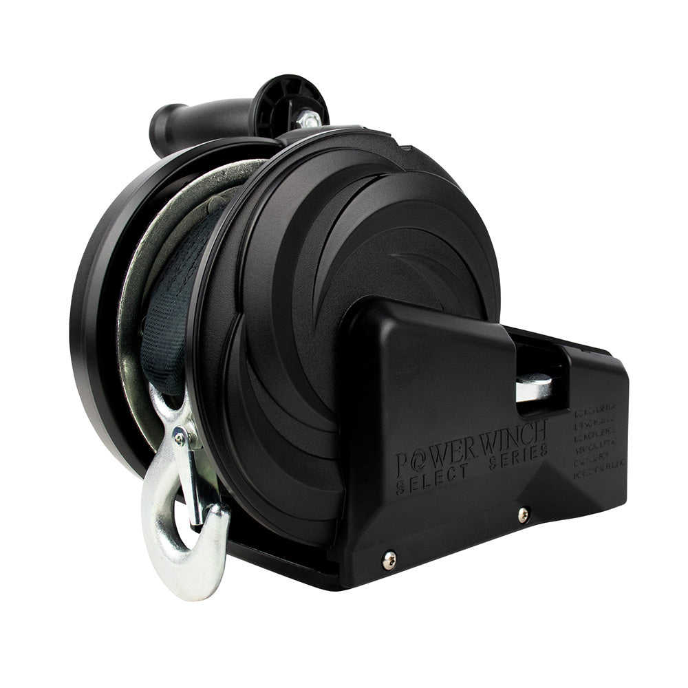 Powerwinch 21400-W-1800-6-B-R Powerwinch Select Series Winch 1,800lb, 2 Speed, 6" Crank Arm - Carbon Black