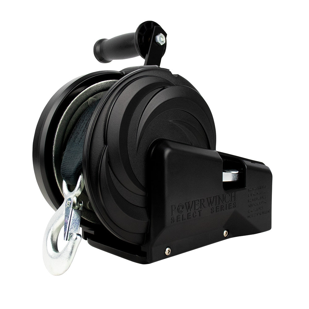 Powerwinch 21400-W-2000-8-B-R Powerwinch Select Series Winch 2,000lb, 2 Speed, 8" Crank Arm - Carbon Black