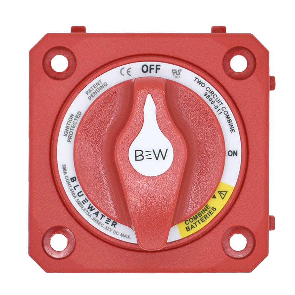 Bluewater 9800-011-10 Bluewater Off/On Combine Battery Switch w/o Base - Panel Mount - Red