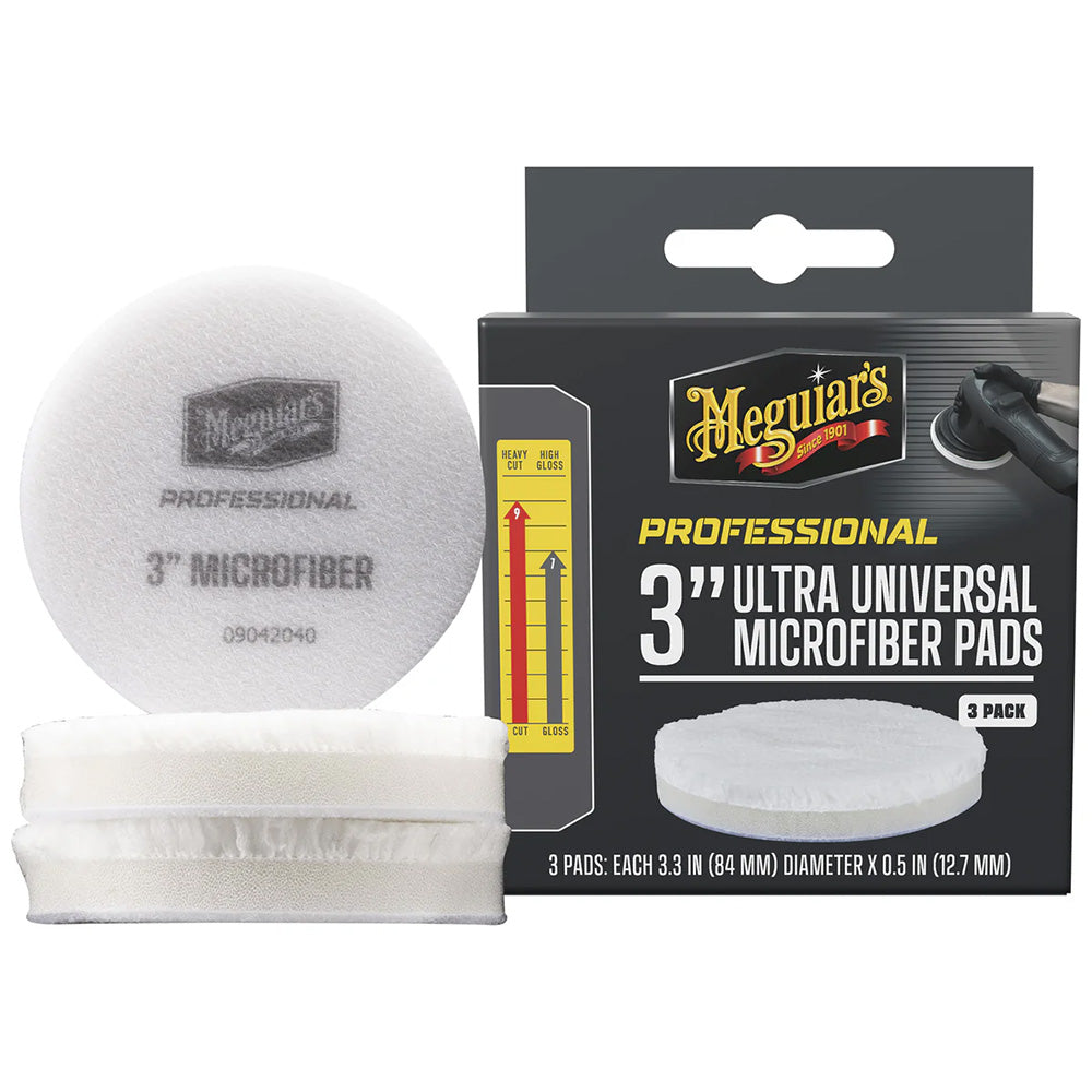 Meguiar's M3MFP3 Meguiar's Professional 3" Ultra Universal Microfiber Pads *3-Pack