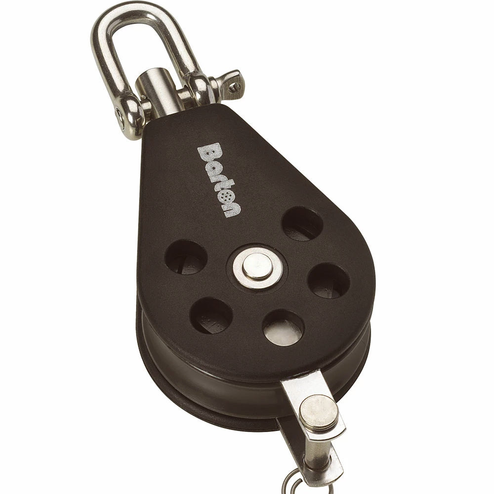 Barton Marine N01131 Barton Size 1 30mm Plain Bearing Pulley Block Single Swivel &amp; Becket