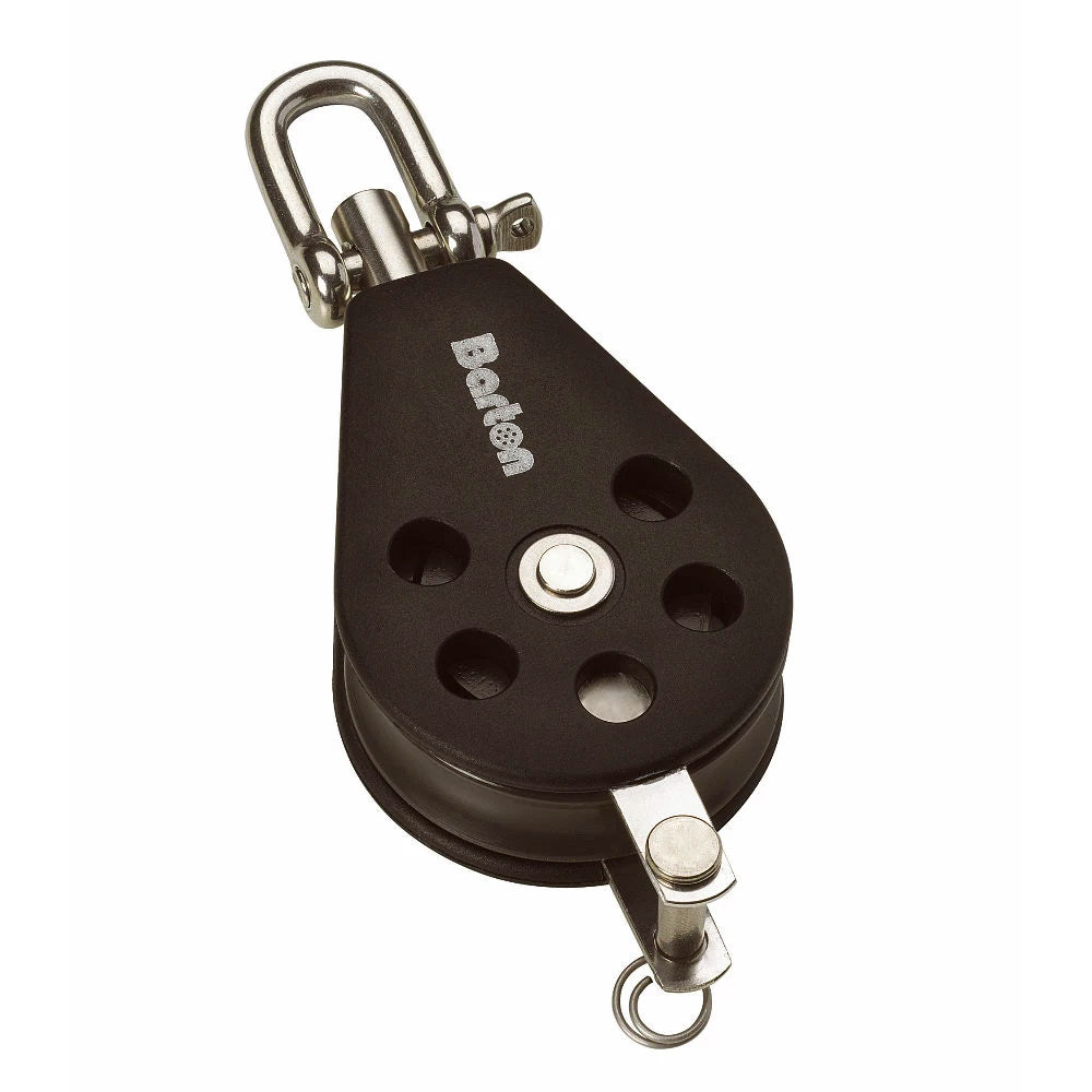 Barton Marine N02131 Barton Size 2 35mm Plain Bearing Pulley Block Single Swivel &amp; Becket