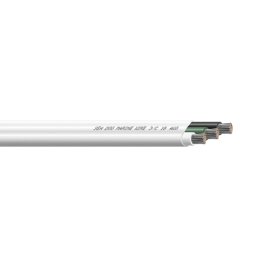 Sea-Dog Line 8010302 Sea-Dog 10/3 AWG Flat Triplex Wire - White/Green/Black - 100'