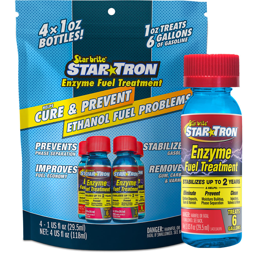 Star brite 14301-4 Star brite Star-Tron Enzyme Fuel Treatment - Classic Gas Formula - Contains (4) 1 oz Bottles
