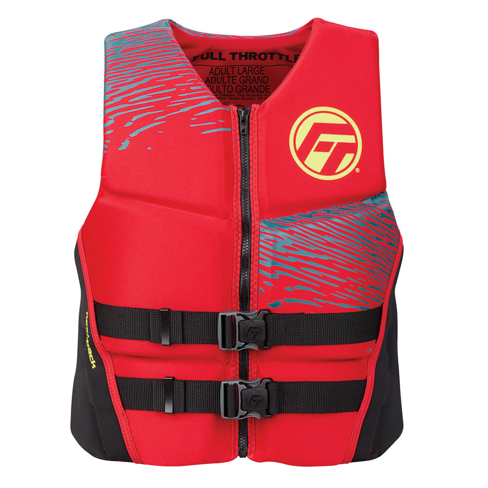 Full Throttle 142500-100-040-26 Full Throttle Men's Rapid-Dry Flex-Back Life Jacket - L - Red/Black