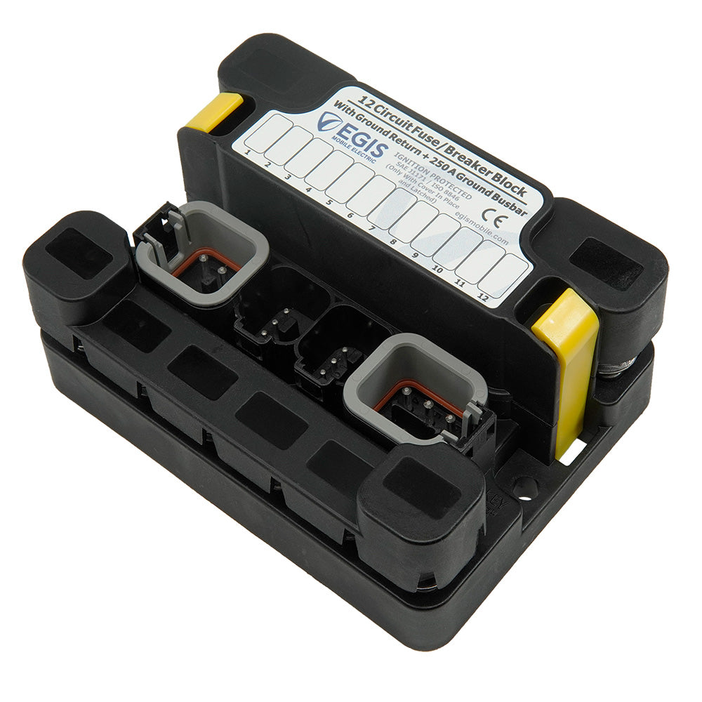 Egis Mobile Electric 3466 Egis MT Series 6+6 Sealed Fuse Block w/Ground Busbar