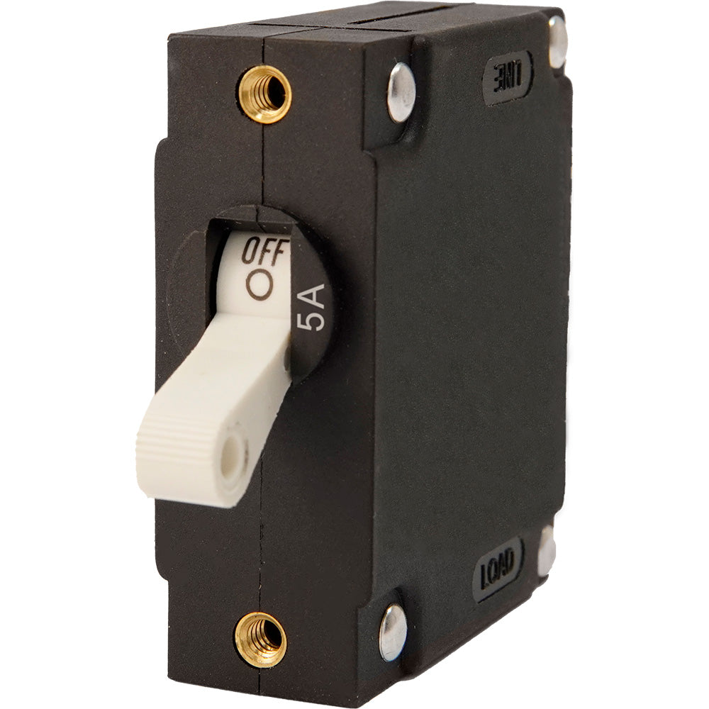 Egis Mobile Electric 3201-05 Egis A Series White Toggle Panel Mount Circuit Breaker - Single Pole 5A