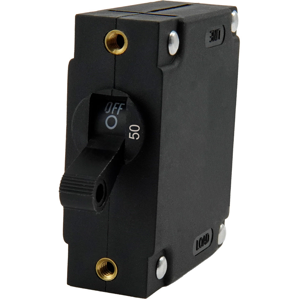 Egis Mobile Electric 3211-50 Egis A Series Black Toggle Panel Mount Circuit Breaker - Single Pole 50A