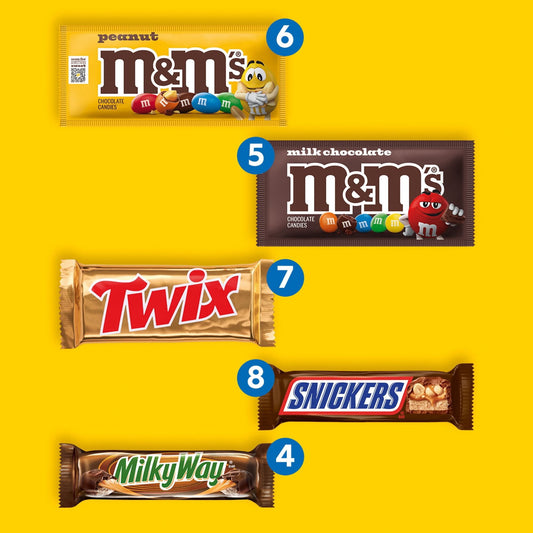 Mars Mars Full Size Chocolate Candy Bars Variety Pack, 30 Count, with Serving Bowl