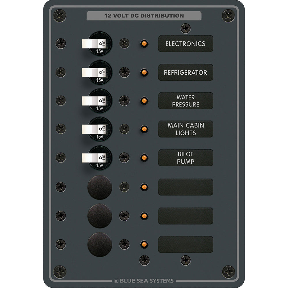 Blue Sea Systems 8023 Blue Sea 8023 DC 8 Position Circuit Breaker - White Switches