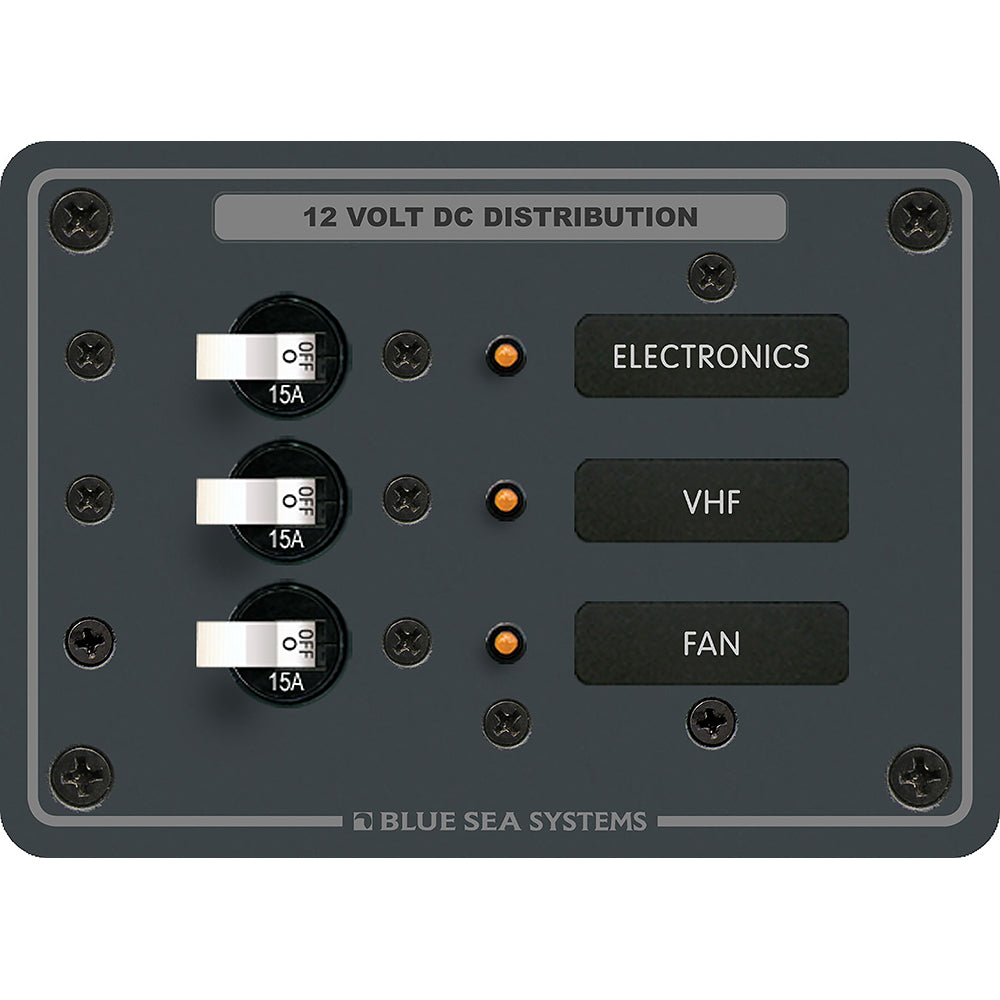 Blue Sea Systems 8025 Blue Sea 8025 DC 3 Position Breaker Panel - White Switches