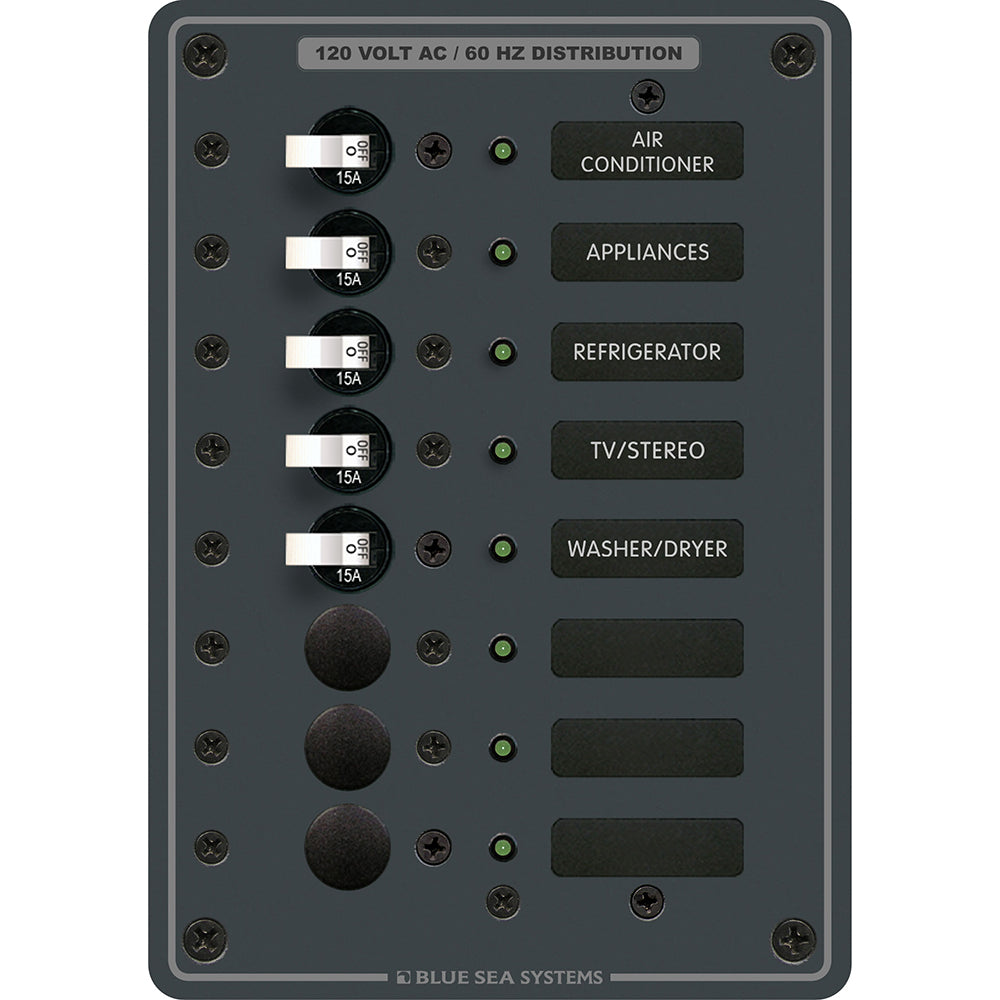 Blue Sea Systems 8059 Blue Sea 8059 AC 8 Position Toggle Circuit Breaker Panel