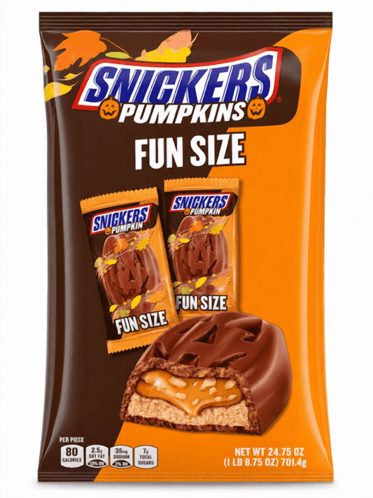 Snickers Snickers Pumpkins Milk Chocolate Halloween Candy, 24.75 oz Pouch